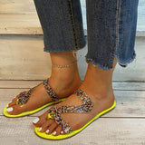 Herstyled Women's Colored Rhinestone Flat Slippers