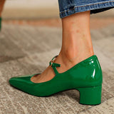 Herstyled Square Toe Mary Jane Heels