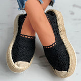Herstyled Woven Flax Lace Casual Shoes