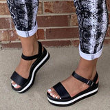 Herstyled Mixed Colors Wedges Sandals
