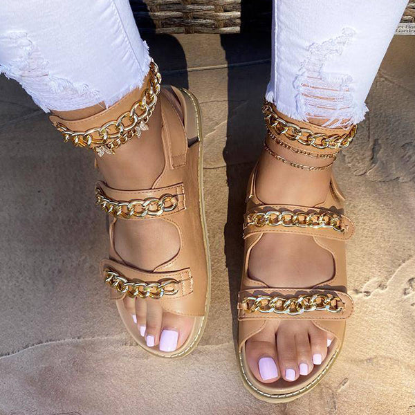 Herstyled Women'S Chic Chain Detail Strap Sandals