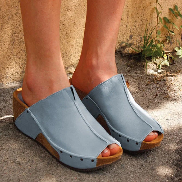 Herstyled Women Casual Peep Toe Wedge Sandals