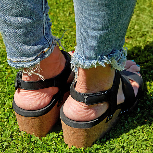Herstyled Casual Adjustable Slingback Strappy Wedge Sandals