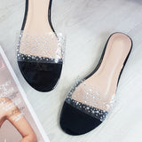 Herstyled Women Embellished Perspex Slippers