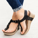 Herstyled Women'S Fashion Woven Twist Flip Flops Wedge Sandals