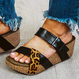 Herstyled Women's Daily Casual Leopard Slip On Wedges
