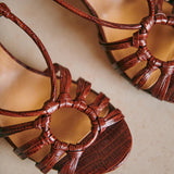 Herstyled Gloria Buckle Ankle Strap Mid-Heel Sandals