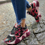 Herstyled Women's Fashion Baroque Pattern Platform Sneakers