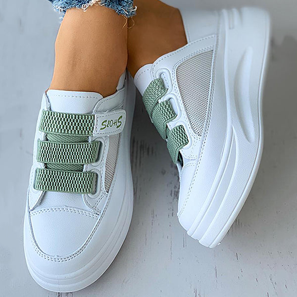 Herstyled Velcro Fishnet Mesh Breathable Casual Sneakers