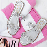 Herstyled Chic Stud Detailed Flat Sandals