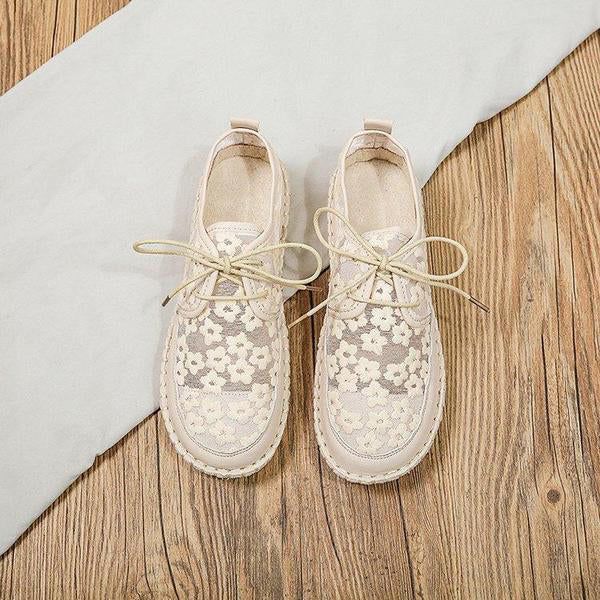 Herstyled Women's Lace Breathable Flat Casual Shoes