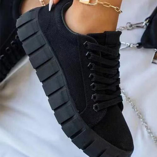 Herstyled Casual Lace Up Biscuit Sneakers