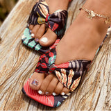 Herstyled Plants Graphic Bow Decored Thong Sandals