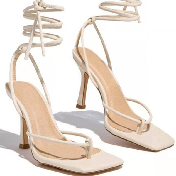 Herstyled Sexy Thong Lace-Up Stiletto Heels