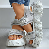 Herstyled Stylist Glitter Velcro Slingback Platform Sandals