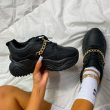 Herstyled Arlo Fashion Gold Chain Detailed Retro Sneakers