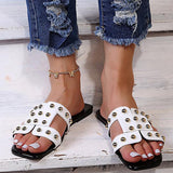 Herstyled Women's Fashion Rivet Flat Sandals