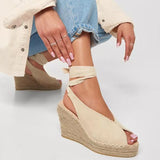 Herstyled Women's Fashion Peep Toe Wedge Sandals