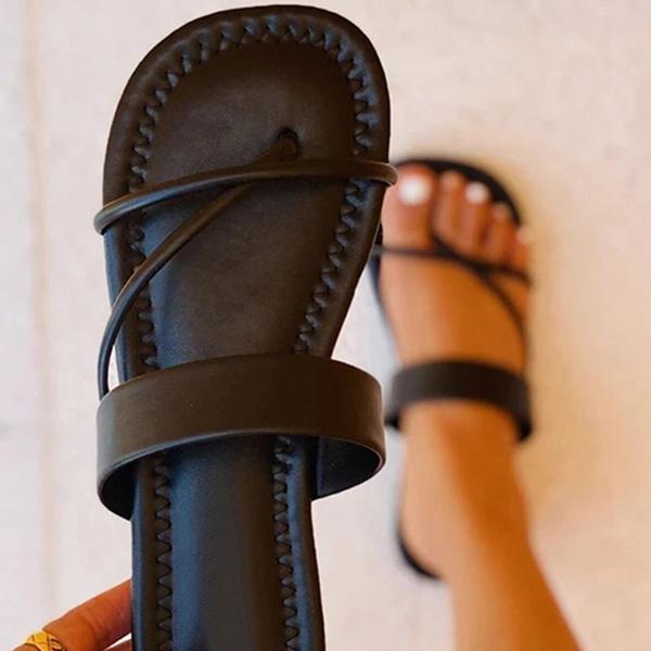 Herstyled Flat Strappy Slipper Sandals
