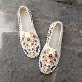 Herstyled Women's Vintage Ethnic Embroidered Flat Loafers