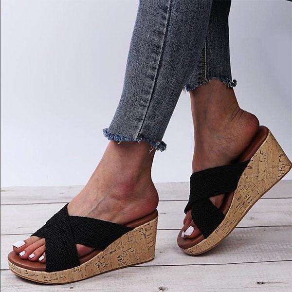 Herstyled Women's Daily Jean Wedge Sandals
