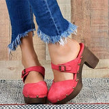 Herstyled Rivet Slip-On Closed Toe Platform Plain Sandals