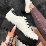 Herstyled Women's Fashion Black And White Platform Oxford Shoes