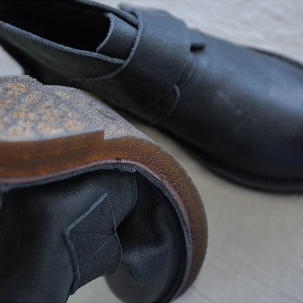 Herstyled Vintage Faux Leather Velcro Flat Boots