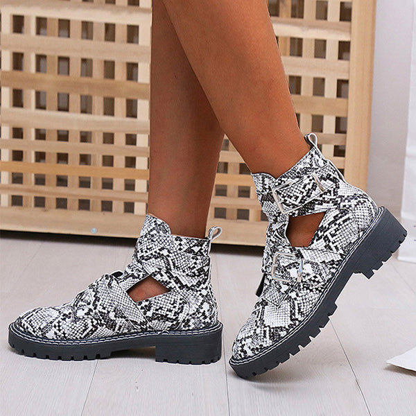 Herstyled Women Casual Retro Hasp Breathable Comfy Tooling Boots