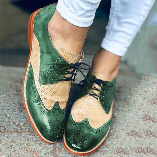 Herstyled Women Vintage Vegan Leather Oxford Shoes