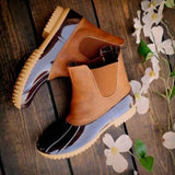 Herstyled Round Toe Casual Outdoor Mid Calf Duck Boots