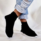 Herstyled Trendy Contrast Sole Sock Sneakers