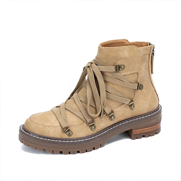 Herstyled Outdoor Adventure Criss-Cross Lace Up Boots