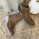 Herstyled Fashion Leopard Combat Style Boots