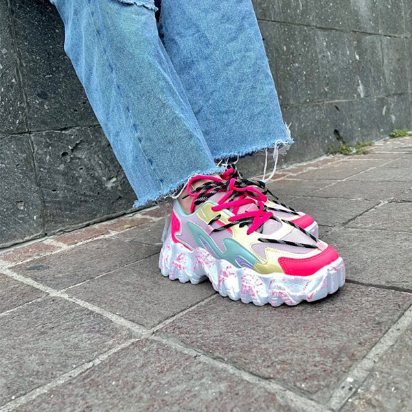 Herstyled Trendy Street Fashion Pink Sneakers