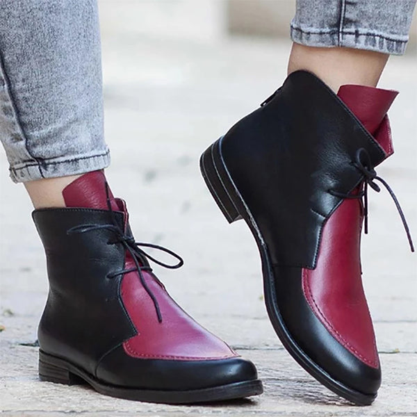 Herstyled Color Block Pointed Toe Boots