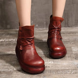 Herstyled Winter Plush Mid-Tube Retro Wedge Boots
