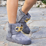 Herstyled Trendy Chain Snow Boots