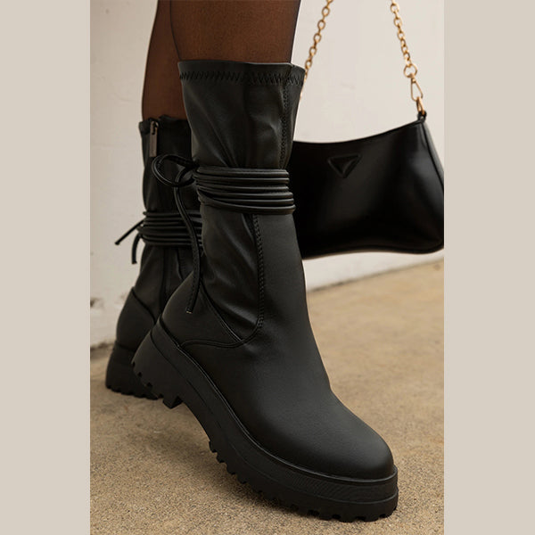 Herstyled Ladies Adjustable Strappy Zipper Boots
