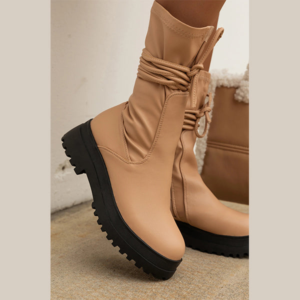 Herstyled Ladies Adjustable Strappy Zipper Boots