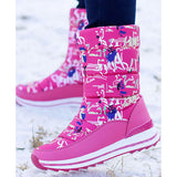 Herstyled Women Casual Side Zipper Winter Mid-Calf Snow Boots