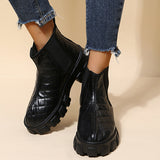 Herstyled Solid Color Quilted Chunky Sole Boots