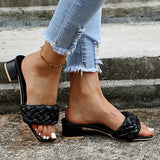 Herstyled Braided Design Chunky Heels