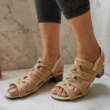 Herstyled Woven Simple Life Low Heel Sandals