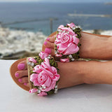 Herstyled Vacation Pink Rose Flat Slippers