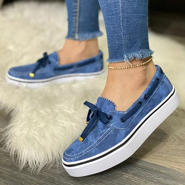Herstyled Women Daily Comfy Denim Flat Slip On Sneakers