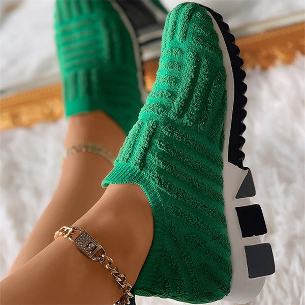 Herstyled Fluffy Patch Slip On Sneakers