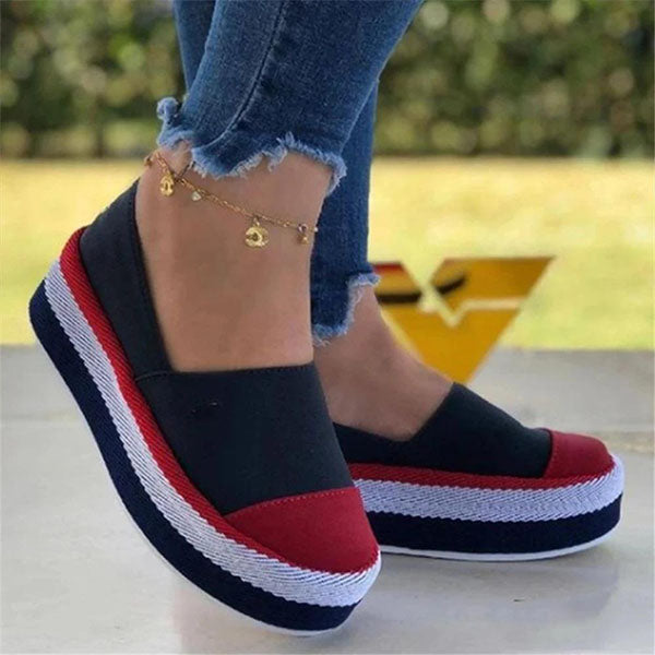 Herstyled Women Block Color Platform Casual Shoes