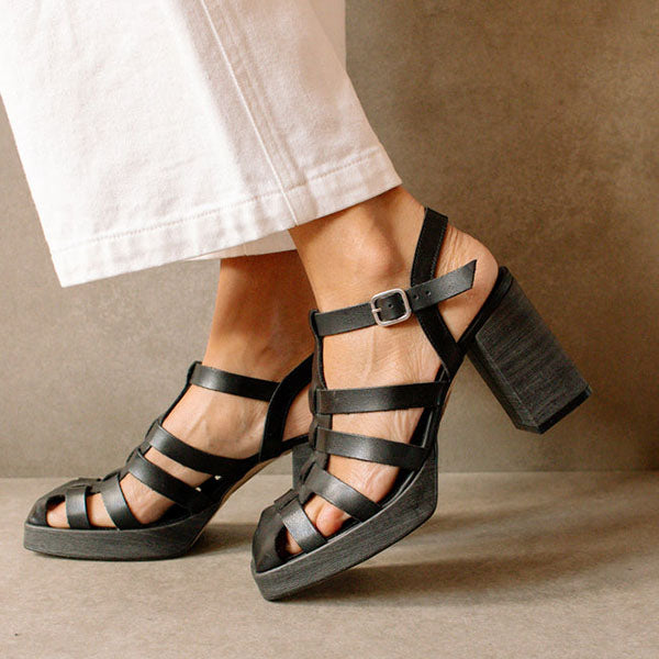 Herstyled Vintage Heeled Gladiator Vegan Sandals