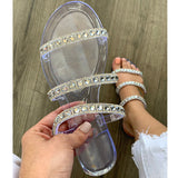 Herstyled Chic Rhinestone Straps Jelly Sandals